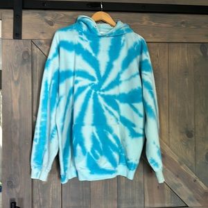 Port Authority Sweatshirt Pullover hoodie Size XL unisex fit tie dye blues